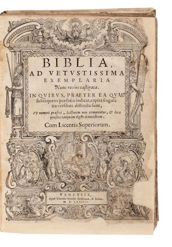 BIBLE IN LATIN.  Biblia ad vetustissima exemplaria nunc recens castigata.  1574